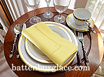 Light Yellow colored Hemstitch Diner Napkin. Each.
